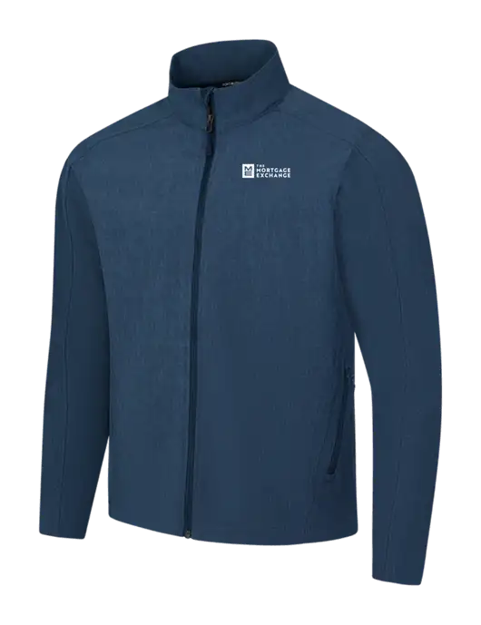 Navy Heather Core Soft Shell Jacket w/Mortgage Exchange Logo