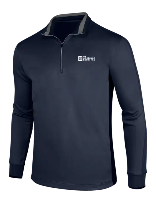 NIKE Midnight Navy Heather/Midnight Navy Dry-Fit 1/2 Zip Cover-Up w/Mortgage Exchange Logo