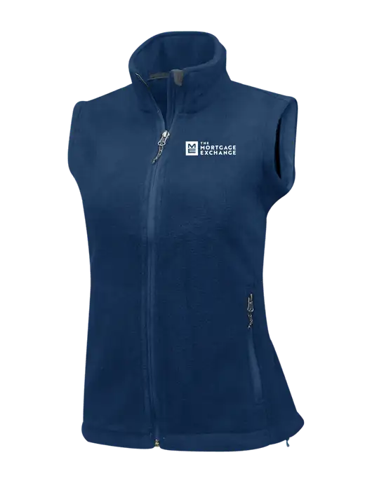 Navy Womens Fleece Vest w/Mortgage Exchange Logo