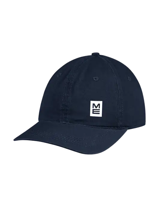Garment Washed Unstructured Twill Navy Cap w/ME Stacked Logo