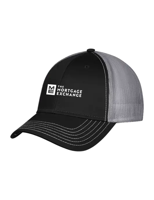 Black & Grey Mesh Trucker Cap Snap Back w/Mortgage Exchange Logo