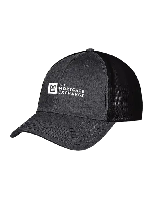 Charcoal Heather/Black Mesh Trucker Cap Snap Back w/Mortgage Exchange Logo