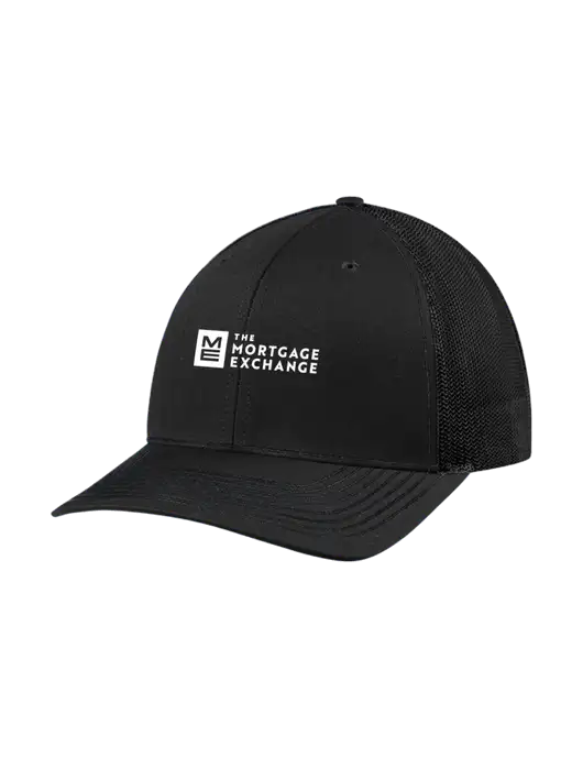 Richardson Adjustable Snapback Original 112 Trucker Cap Black w/Black Mesh w/Mortgage Exchange Logo