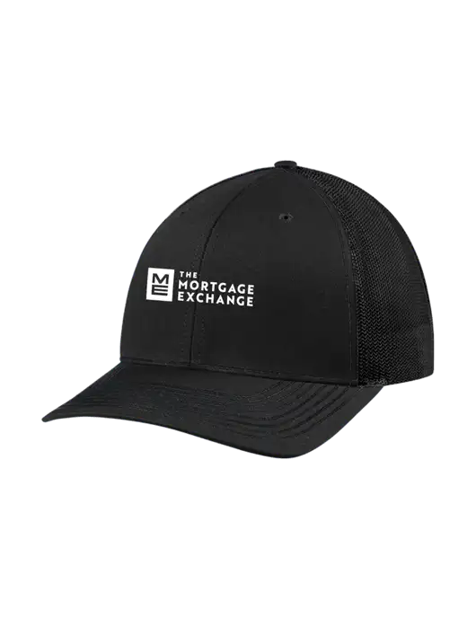 Richardson Adjustable Snapback Original 112 Trucker Cap Black w/Black Mesh w/Mortgage Exchange Logo