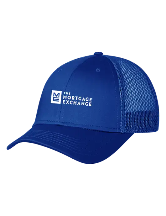 Royal Mesh Trucker Cap Snap Back w/Mortgage Exchange Logo