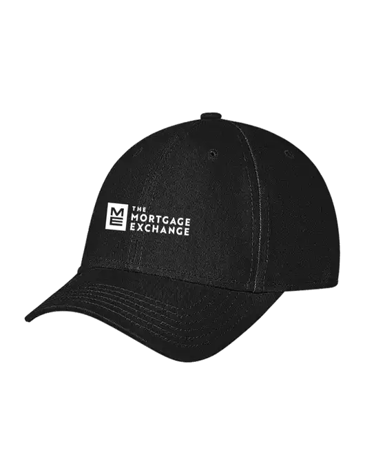 Black Structured Soft Snap Closure Hook & Loop Cap w/Mortgage Exchange Logo