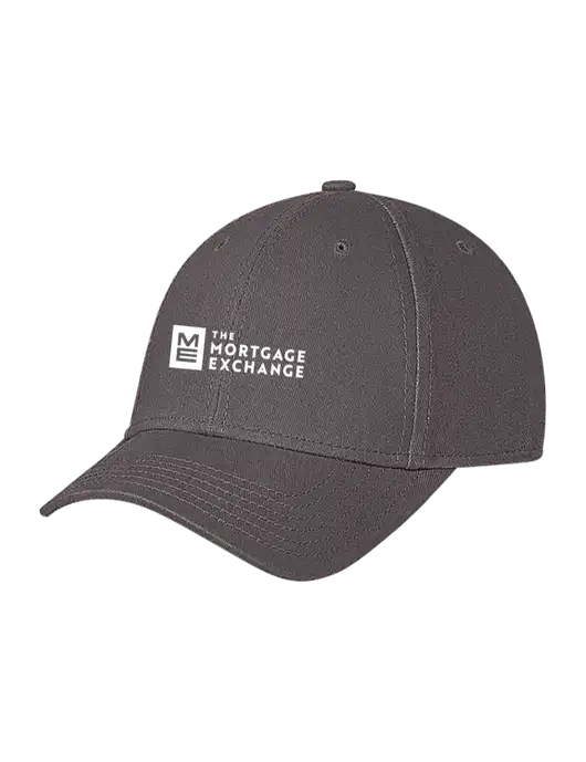 Medium Dark Grey Structured Soft Snap Closure Hook & Loop Cap w/Mortgage Exchange Logo
