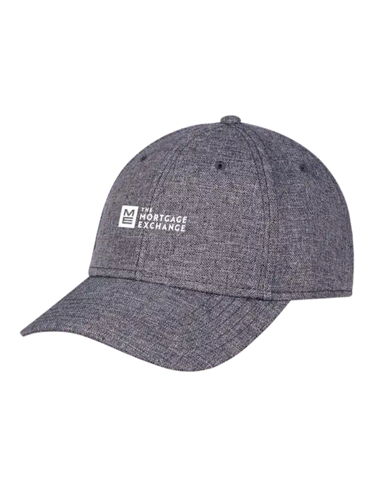 Heather Charcoal Structured Linen Look Cap Hook & Loop w/Mortgage Exchange Logo