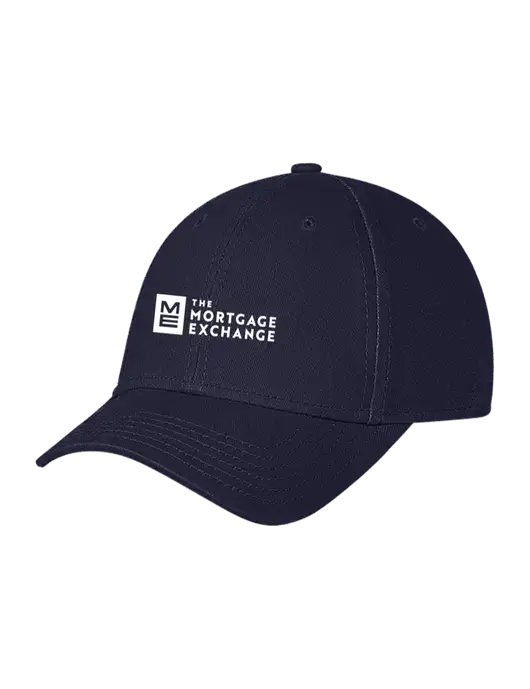 Navy Structured Soft Snap Closure Hook & Loop Cap w/Mortgage Exchange Logo