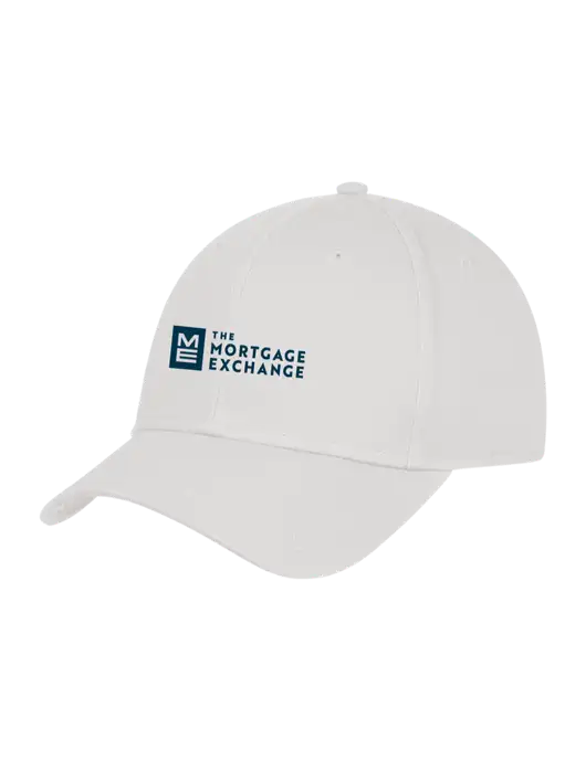 White Structured Cap Hook & Loop w/Mortgage Exchange Logo