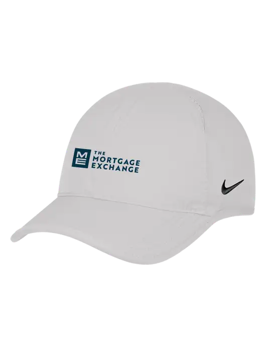 Nike White Featherlight Cap w/Mortgage Exchange Logo