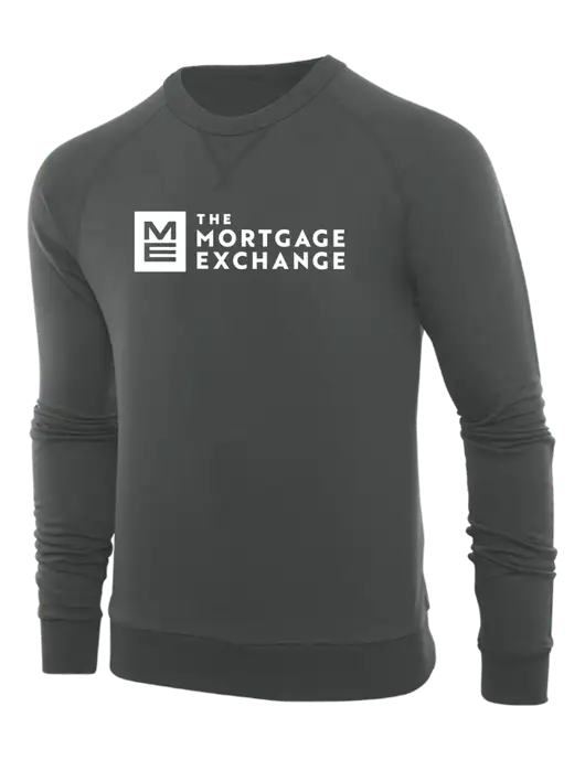 Allmade Charcoal Grey Organic French Terry Crewneck Sweatshirt w/Mortgage Exchange Logo