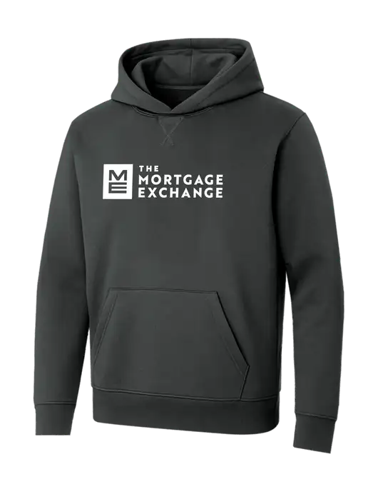 Allmade Charcoal Grey Organic French Terry Pullover Hoodie w/Mortgage Exchange Logo