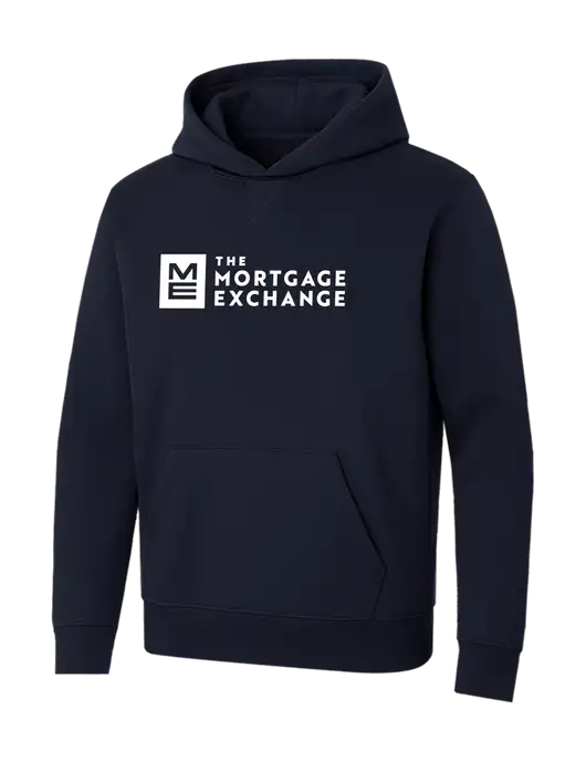 Allmade Dark Navy Organic French Terry Pullover Hoodie w/Mortgage Exchange Logo