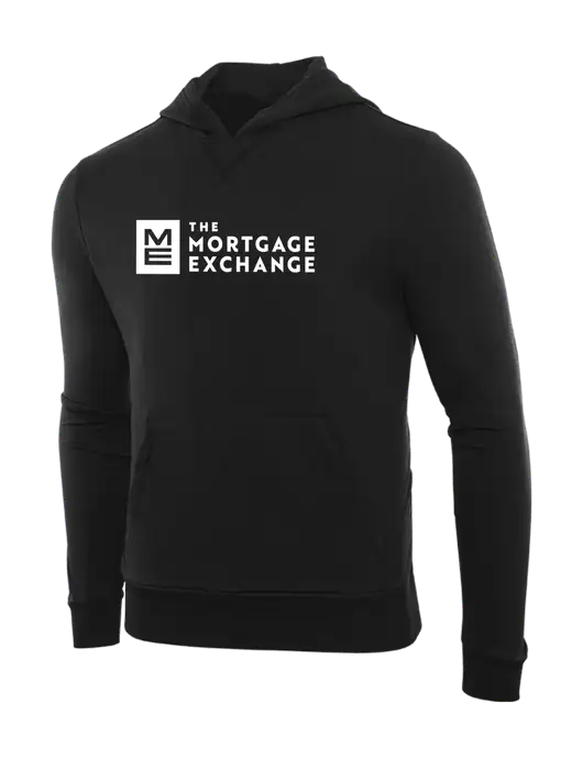 Allmade Deep Black Organic French Terry Pullover Hoodie w/Mortgage Exchange Logo