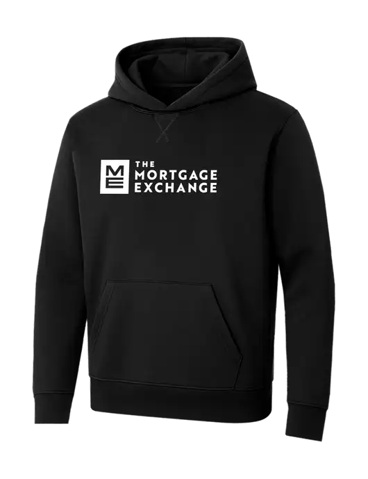 Allmade Deep Black Organic French Terry Pullover Hoodie w/Mortgage Exchange Logo