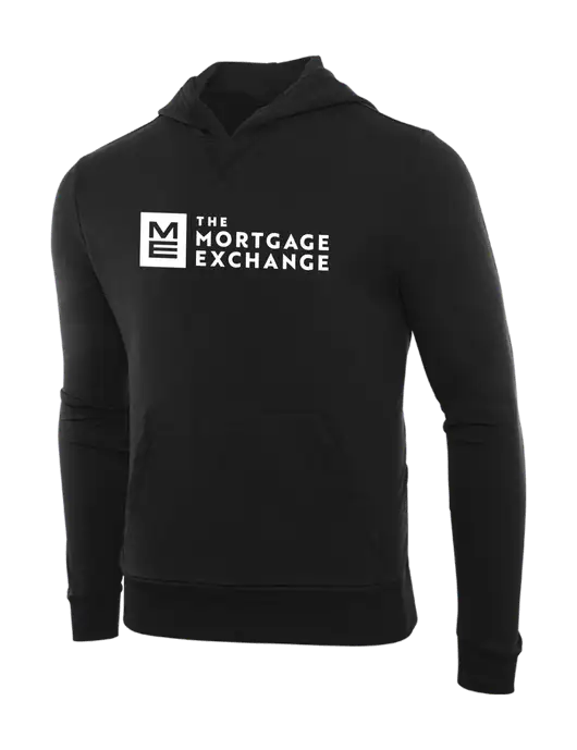 Allmade Deep Black Organic French Terry Pullover Hoodie w/Mortgage Exchange Logo