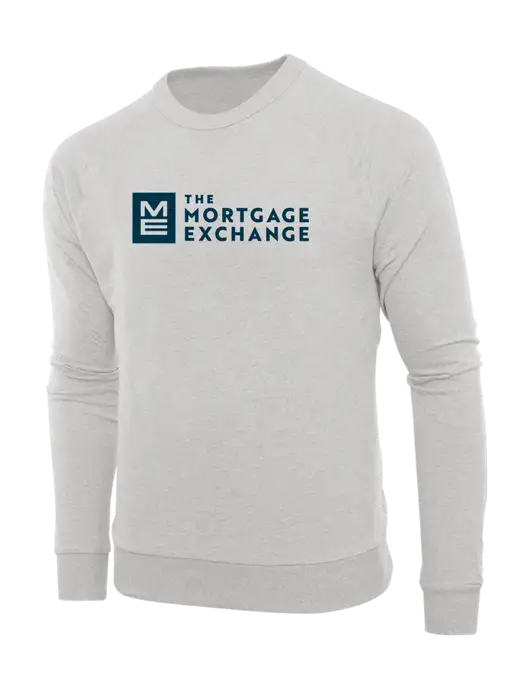 Allmade Granite Grey Heather Organic French Terry Crewneck Sweatshirt w/Mortgage Exchange Logo