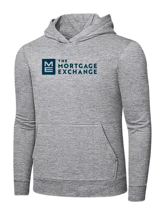 Light Grey Heather 7.8 oz Ring Spun Hooded Sweatshirt w/Mortgage Exchange Logo