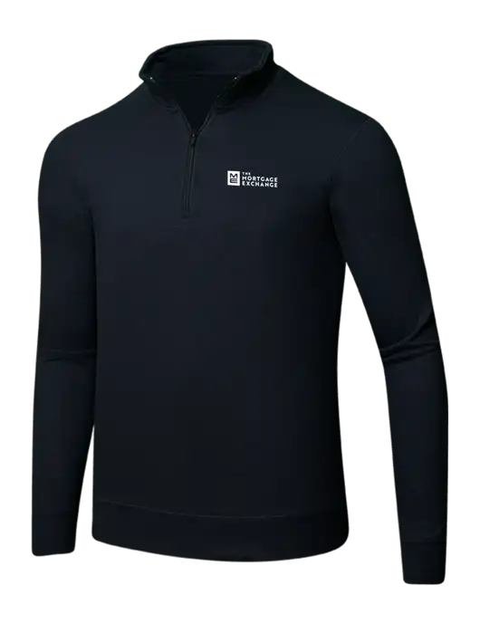 Jet Black 8.5 oz Ring Spun 1/4 Zip Pullover Sweatshirt w/Mortgage Exchange Logo