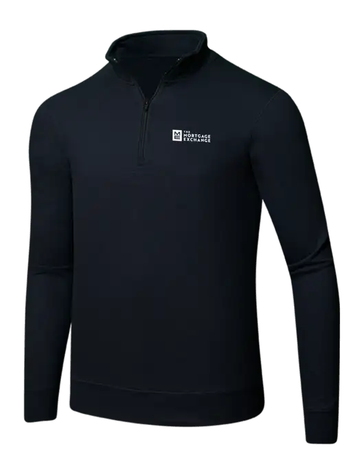 Jet Black 8.5 oz Ring Spun 1/4 Zip Pullover Sweatshirt w/Mortgage Exchange Logo