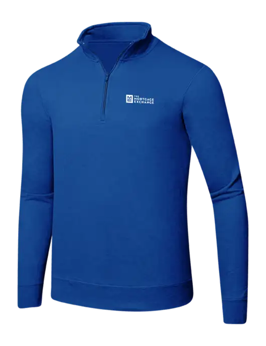 True Royal 8.5 oz Ring Spun 1/4 Zip Pullover Sweatshirt w/Mortgage Exchange Logo