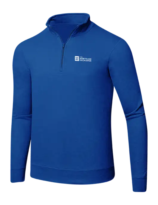 True Royal 8.5 oz Ring Spun 1/4 Zip Pullover Sweatshirt w/Mortgage Exchange Logo