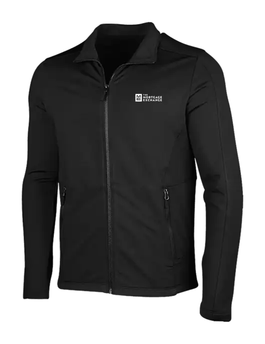 Deep Black Grid Fleece Jacket w/Mortgage Exchange Logo