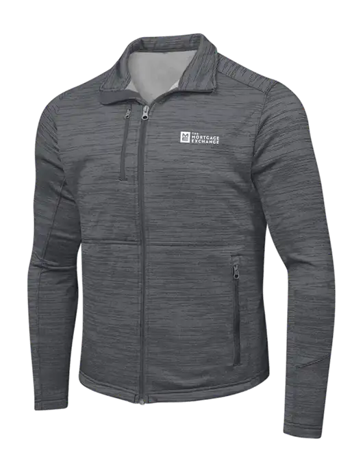Medium Grey Digi Stripe Fleece Jacket w/Mortgage Exchange Logo