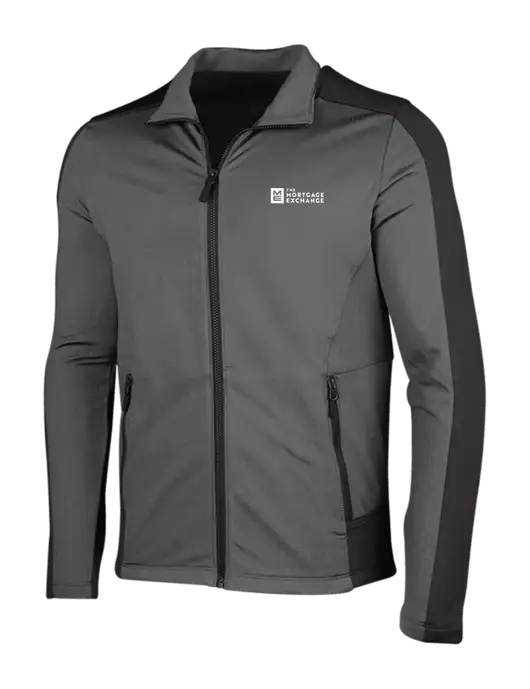 Medium Grey Heather Grid Fleece Jacket w/Mortgage Exchange Logo