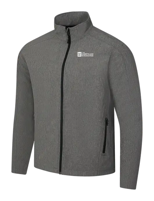 Medium Grey Heather Core Soft Shell Jacket w/Mortgage Exchange Logo