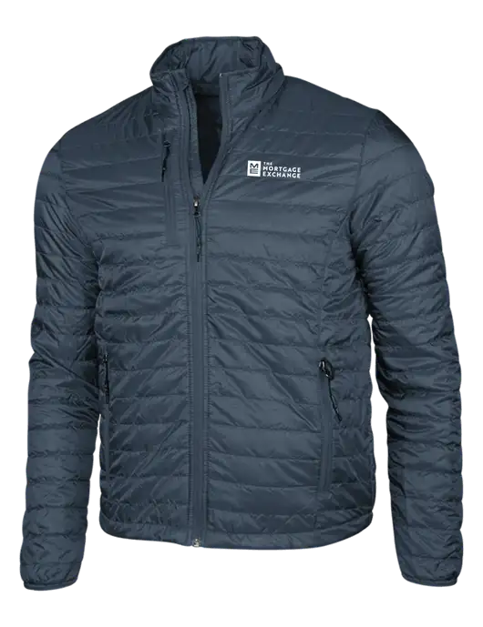 Navy Puffy Packable Jacket w/Mortgage Exchange Logo