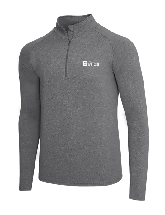 Dark Grey Heather Sport Wick Stretch 1/4 Zip Pullover w/Mortgage Exchange Logo