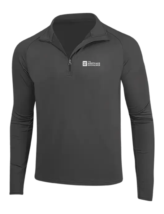 Charcoal Grey Sport Wick Stretch 1/4 Zip Pullover w/Mortgage Exchange Logo