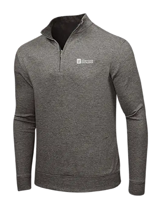 Charcoal Heather/Medium Heather Grey Interlock 1/4 Zip w/Mortgage Exchange Logo