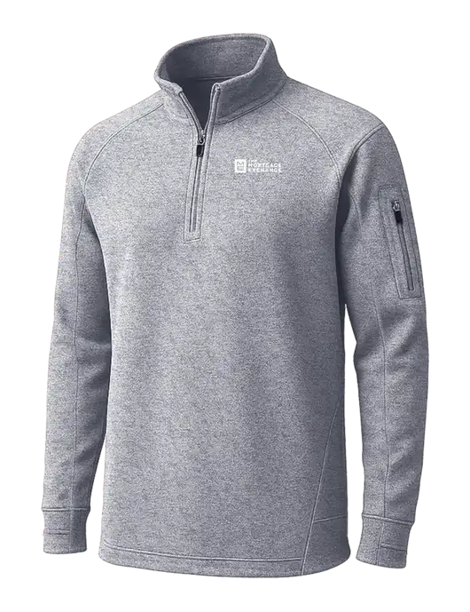 Grey Heather Tech Fleece 1/4 Zip Pullover w/Mortgage Exchange Logo