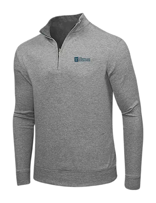 Medium Heather Grey/Charcoal Heather Interlock 1/4 Zip w/Mortgage Exchange Logo
