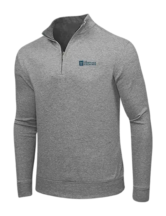 Medium Heather Grey/Charcoal Heather Interlock 1/4 Zip w/Mortgage Exchange Logo