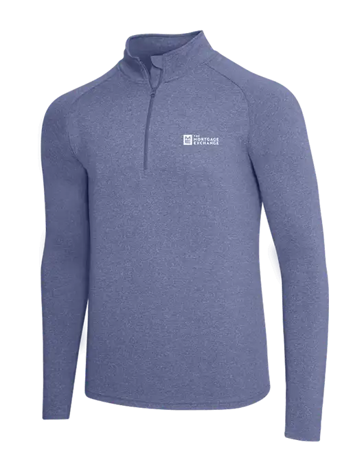 Navy Heather Sport Wick Stretch 1/4 Zip Pullover w/Mortgage Exchange Logo