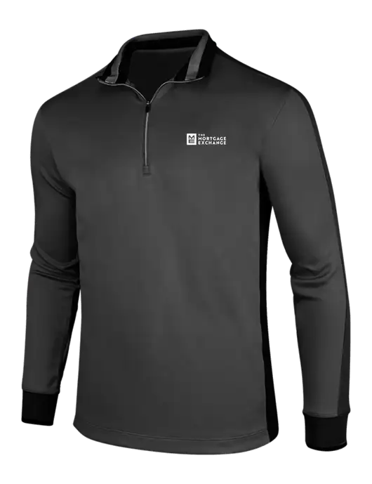NIKE Anthracite Heather/Black Dry-Fit 1/2 Zip Cover-Up w/Mortgage Exchange Logo