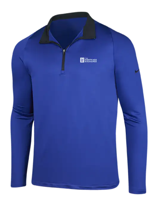 NIKE Deep Royal/Black Dry-Fit Stretch 1/2 Zip Cover-Up w/Mortgage Exchange Logo
