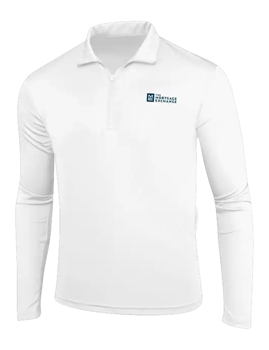 White PosiCharge Competitor 1/4 Zip Pullover w/Mortgage Exchange Logo