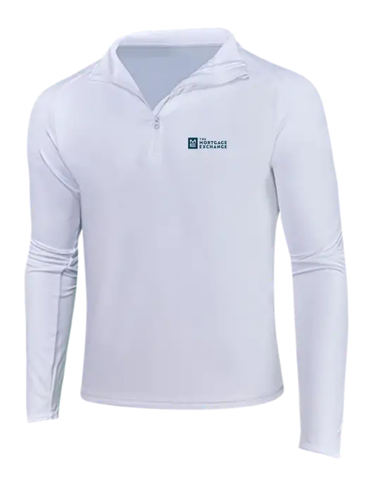 White Sport Wick Stretch 1/4 Zip Pullover w/Mortgage Exchange Logo