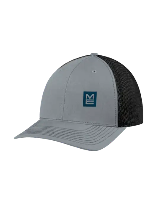 Richardson Adjustable Snapback Original 112 Trucker Cap Heather Grey w/Black Mesh w/ME Stacked Logo