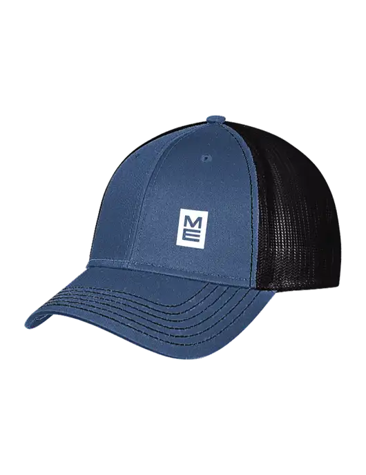 Dark Royal/Black Mesh Trucker Cap Snap Back w/ME Stacked Logo