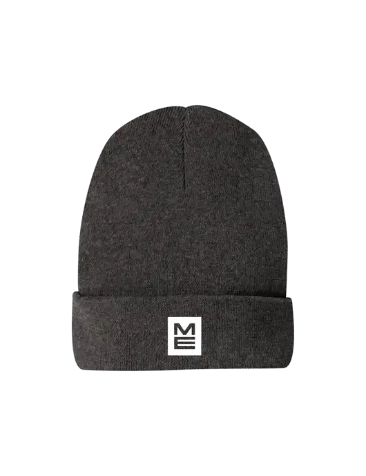 Recycled Charcoal Heather Beanie w/ME Stacked Logo