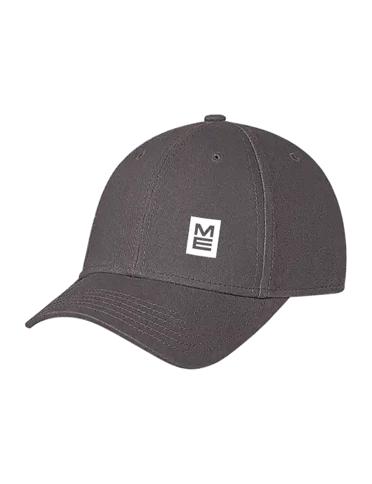 Medium Dark Grey Structured Soft Snap Closure Hook & Loop Cap w/ME Stacked Logo
