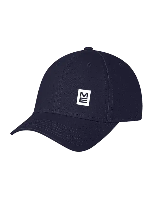 Navy Structured Soft Snap Closure Hook & Loop Cap w/ME Stacked Logo