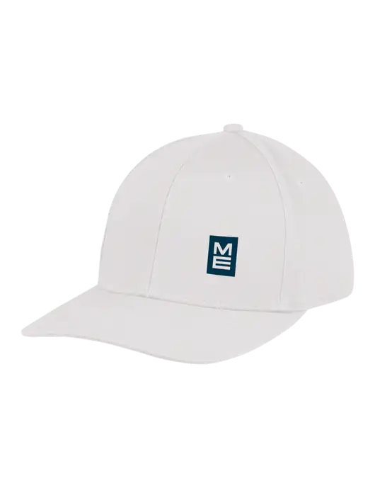 Premium Modern Structured Twill White Snapback Cap w/ME Stacked Logo