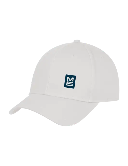 White Structured Cap Hook & Loop w/ME Stacked Logo